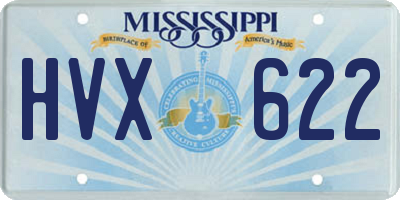 MS license plate HVX622