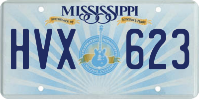 MS license plate HVX623