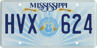 MS license plate HVX624