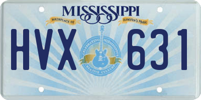 MS license plate HVX631