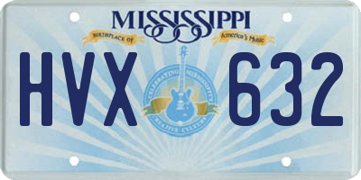 MS license plate HVX632