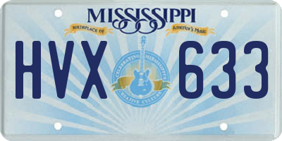 MS license plate HVX633