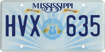 MS license plate HVX635