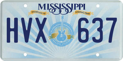 MS license plate HVX637