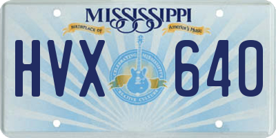 MS license plate HVX640