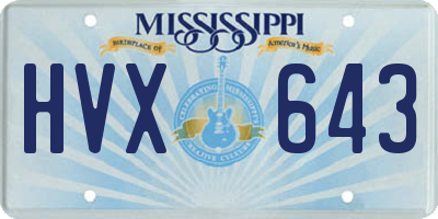 MS license plate HVX643