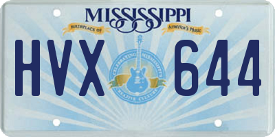MS license plate HVX644