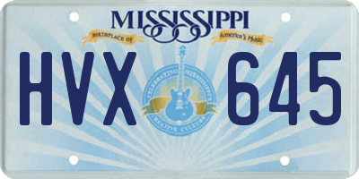 MS license plate HVX645