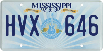 MS license plate HVX646