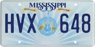 MS license plate HVX648