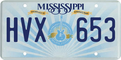 MS license plate HVX653