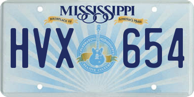 MS license plate HVX654