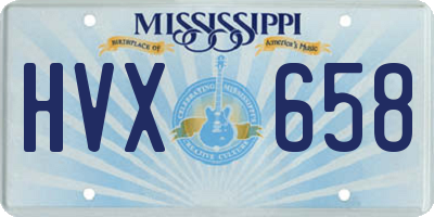 MS license plate HVX658