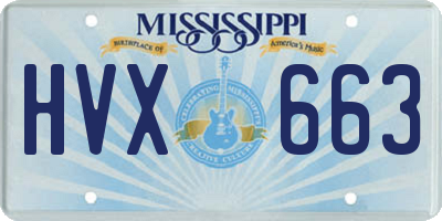MS license plate HVX663