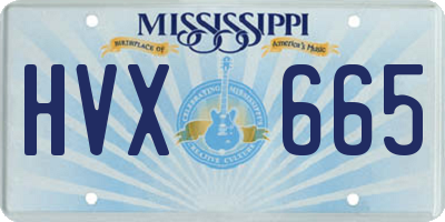 MS license plate HVX665