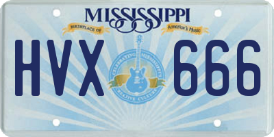 MS license plate HVX666