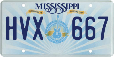 MS license plate HVX667