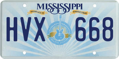 MS license plate HVX668