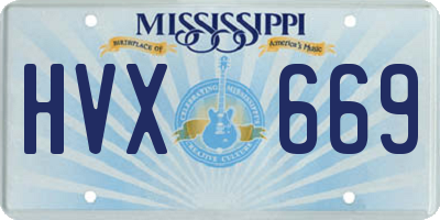 MS license plate HVX669