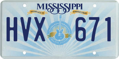 MS license plate HVX671
