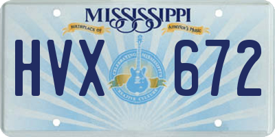 MS license plate HVX672