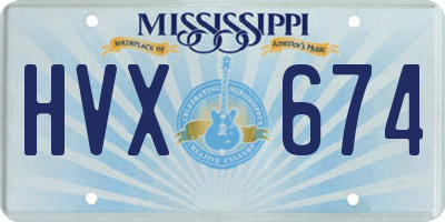 MS license plate HVX674