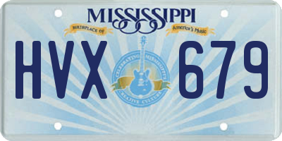 MS license plate HVX679