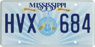 MS license plate HVX684