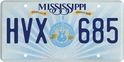 MS license plate HVX685
