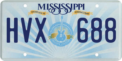 MS license plate HVX688