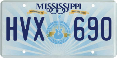 MS license plate HVX690