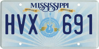 MS license plate HVX691
