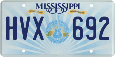 MS license plate HVX692