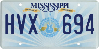 MS license plate HVX694
