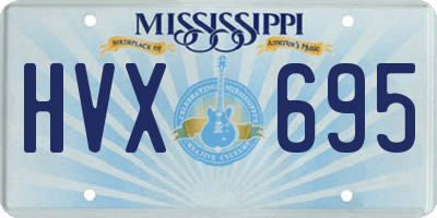 MS license plate HVX695