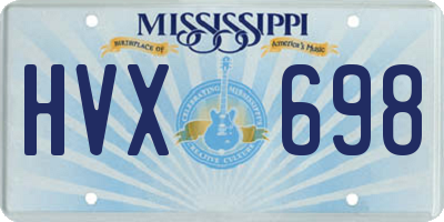 MS license plate HVX698