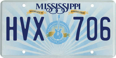 MS license plate HVX706
