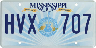 MS license plate HVX707