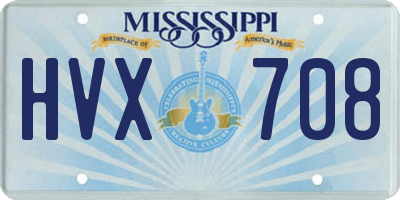 MS license plate HVX708