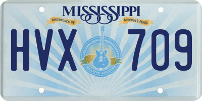 MS license plate HVX709