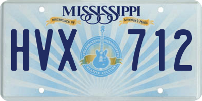 MS license plate HVX712