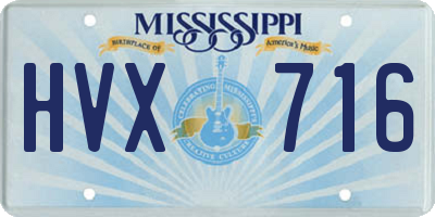 MS license plate HVX716