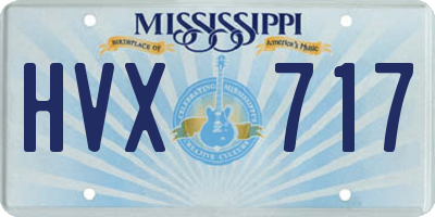 MS license plate HVX717