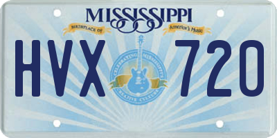 MS license plate HVX720