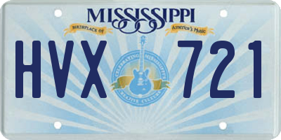 MS license plate HVX721