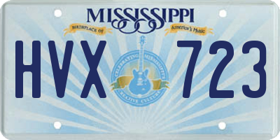 MS license plate HVX723