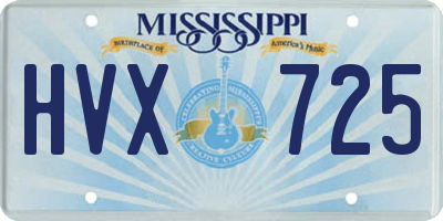 MS license plate HVX725