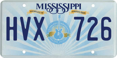 MS license plate HVX726