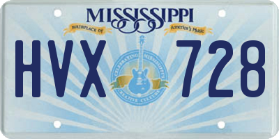 MS license plate HVX728