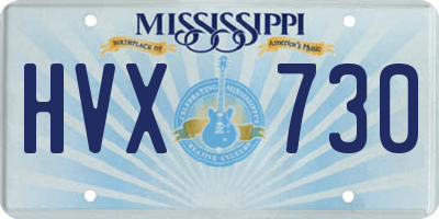 MS license plate HVX730